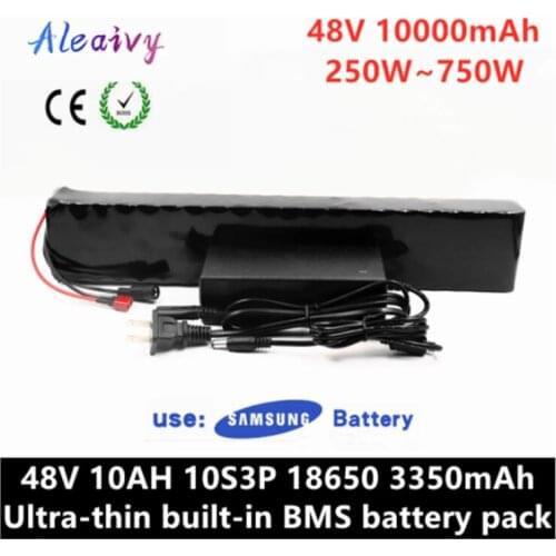 Aleaivy Genuine 500W lithium-ion Battery Pack Adopts Samsung 48V 13s3p 10ah e-bicycle With Built-in BMS Battery With 48v Charge