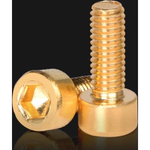 2-20pcs DIN912 M3 M4 M5 M6 M8 Pure Brass Hex Hexagon Socket Cap Head Screws