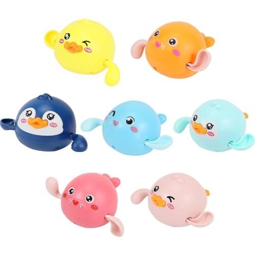 Summer Bathroom Baby Bath Toy Little Duck Cute Cartoon Penguin Baby Little Bathtub Swimming Children Water Play Toys For Kids