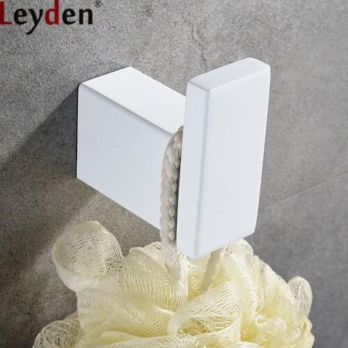 Leyden Whitened Finish Stainless Steel Wall Mounted Bathroom Robe Hook Modern Clothes Towel Hooks Bathroom Accessories