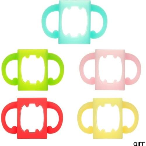 Dropshipping Baby Bottle Universal Handle Soft Silicone Wide Mouth Grip Multicolor Heat Resistant Feeding Bottles Accessories