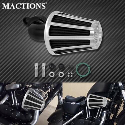 Motorcycle Chrome Air Filter Intake Cleaner Aluminum Kit For Harley Sportster XL 883 1200 72 48 04-21 Custom Roadster Super Low