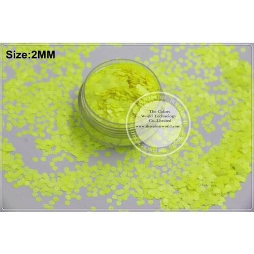 TCF500 Neon Yellow Colors 2.0mm size solvent resistant glitter for nail Art nail Polish or other DIY decoration