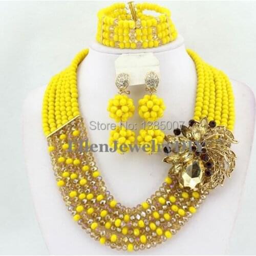 New African Jewelry Set Nigerian Wedding Beads Crystal Jewelry Set Crystal Beads Jewelry Set African Beads Necklace Set W5975