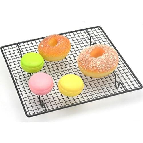 New Carbon Steel Cake Cooling Rack Wire Grid Cool Rack Metal BBQ Cake Cooling Shelf Safe Oven Kitchen Baking Tools