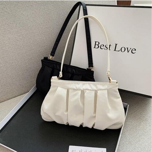 Popular Fold Underarm Bags Summer New Crocodile Pattern Ladies Shoulder Bag Fashion PU Leather Zipper Handbags for Women 2021