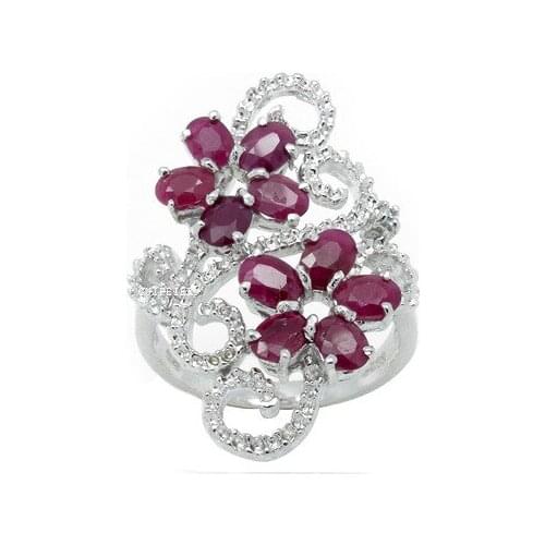 CoLife Jewelry Luxury Ruby Silver Ring for Party 3mm*4mm Natural Ruby Ring Design Style 925 Silver Ruby Jewelry