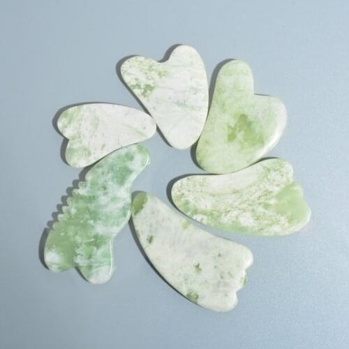 Natural Jade Gouache Scraper Gua Sha Stone Massage Tools For Body Meridian Scrapping Face Lifting Slimming Skin Detox Beauty SPA