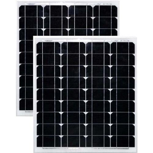 Pannello Solare 12v 50w 2 Pcs Solar Modules 24v 100w Off Grid Solar Home System Solar Battery Charger Caravan Car Camping