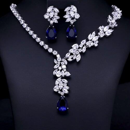 Wedding Bridal Jewellery set AAA Clear Cubic Zircon Jewelry Sets ,Earrings /Necklace,Promotion,Nickel Free, Factory price