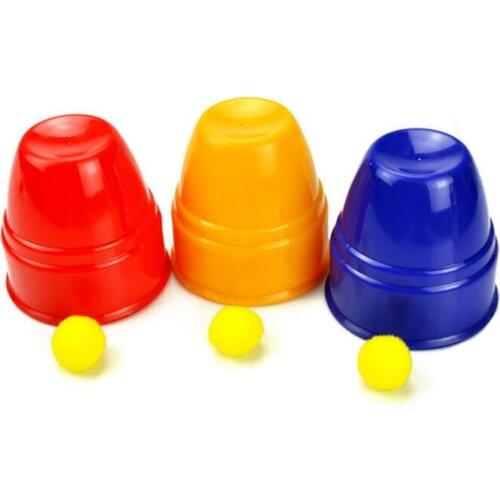 Magics Big Three Balls Return Cups Magic Toy Props Professional Silver Three Cups Magic Ball Funny Novelty Gags Toys