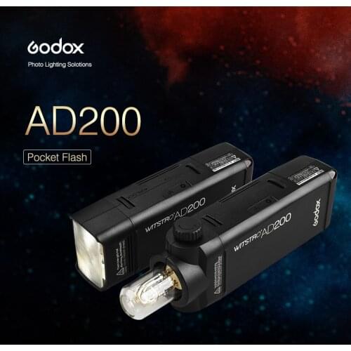 Godox AD200 200Ws 2.4G TTL Flash Strobe 1/8000 HSS Cordless Monolight 2900mAh Battery / Bare Bulb 500 Full Power Shots