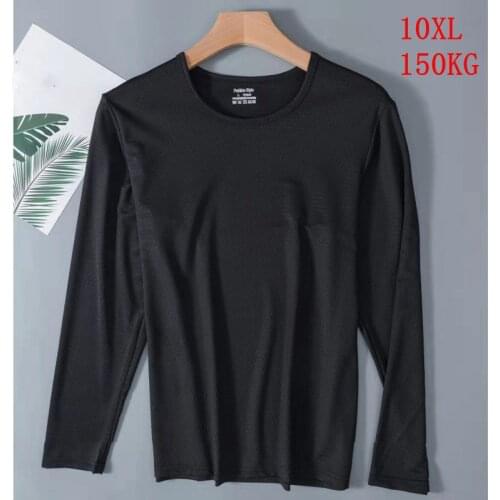 Large size womens T-shirt plus size 8XL 9XL 10XL 150kg summer round neck Long sleeve loose black and white red big T-shirt top