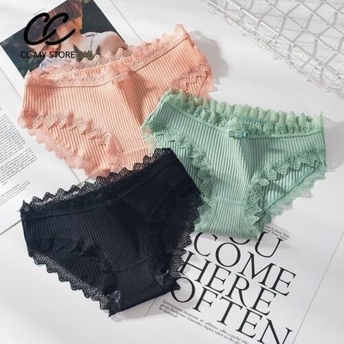 Women Thread Cotton Panties Japanese Bow Womens Underwear Solid Color Breathable Waist Size Girls Female Plus Size Lady Briefs