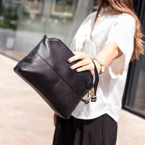 Genuine Leather Female Clutch Bags Fashion Shoulder Bags Small Crossbody Bag Messenger Bag Women Handbags and Purse Tote Wallet