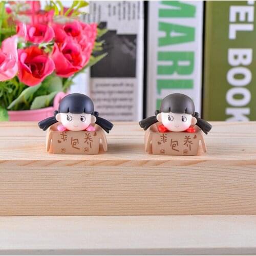 ZOCDOU 1 Piece Stray Girl Discard Child Small Box Lolita Statue Figurine Micro Crafts Ornament Miniatures DIY Home Garden Decor