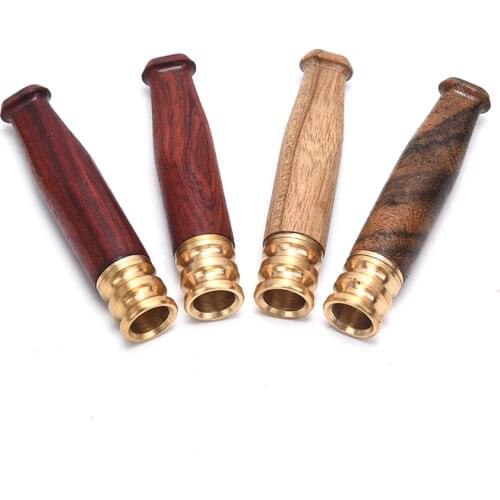 1Pc Reusable Handmade Filter Wood Cigarette Holder Smoking Pipe Bit Straight Filter Wooden Tobacco Filter Cigarette Holder