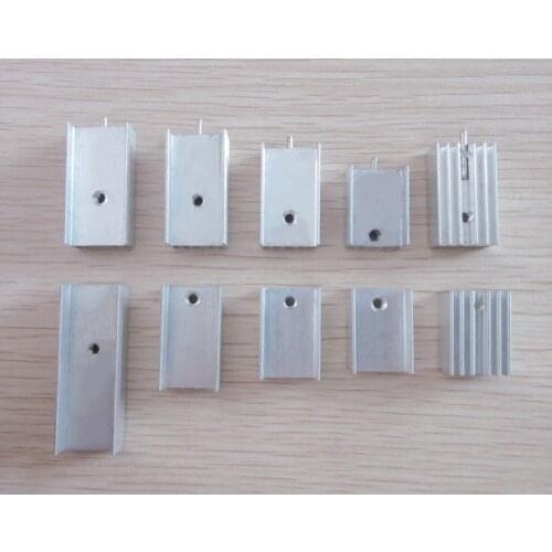 10PCS Aluminum Heatsink TO-220 / 7805 / 12 IC Chip Heatsink 15*10*16/20/22/25/30/35/40/50 Cooling Heatsink with /no pin Radiator