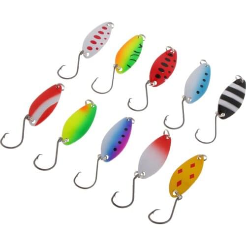 10pcs Spinners Spoon Jigging & Casting Fishing Lures Freshwater & Saltwater