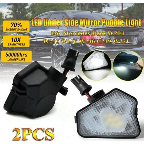 12V LED Side Under Mirror Light Error Free LED Under Mirror Puddle Light For Benz W117 W204 W212 W221 W218 W156