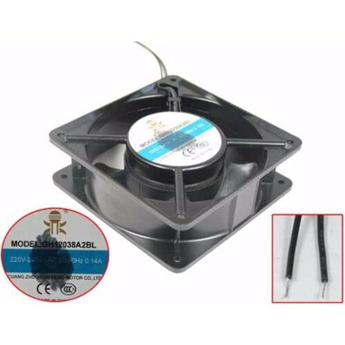 Guo Heng GH12038A2BL AC 240V 0.14A 120x120x38mm 2-Wire Server Cooling Fan