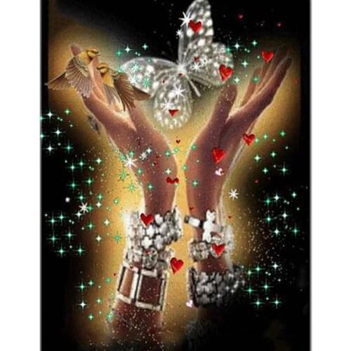 5D Diamond Painting Full Square Round Drill Diamond Embroidery Hand Butterfly Shiny Rhinestones Diy Mosaic Kit Home Decoration