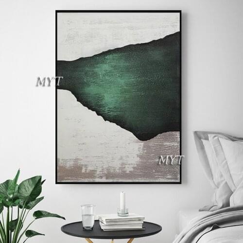 Abstract Art Hand Painted Green Gray Abstract Oil Painting Handmade Wall Art Paintings Decoration For Living Room Home Decor