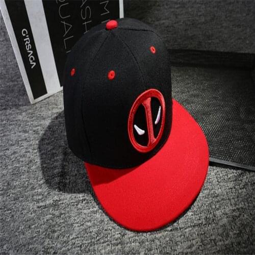 Anime Deadpool Embroidery Hip Hop Snapback Hat Cotton Casual Flat Baseball Cap For Men Women Gorras Casual Bone Birthday Gift