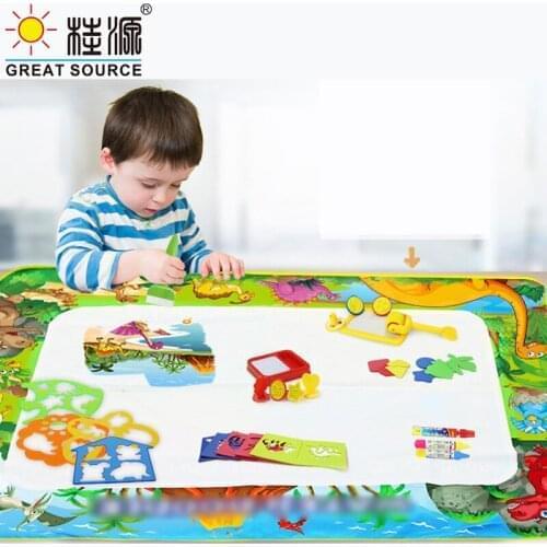 Big Doodle Mat Baby Water Drawing Mat & Magic Pens & Stamps Set Painting Board Educational Toys for Kids 160*120cm(62.99"*47.3")