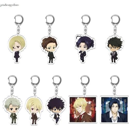 Anime MORIARTY THE PATRIOT William James Moriarty Pendant Keychain Acrylic Keyring Charm Cosplay Decor Birthday Gifts