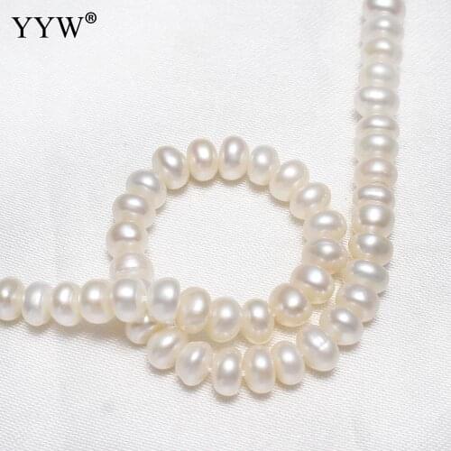 Natural White 5-6mm Cultured Potato Freshwater Pearl Beads 0.8mm Hole 15Inch/Strand For DIY Women Necklace Bracelet Jewelry