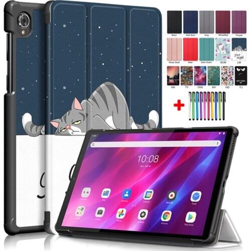 Funda For Lenovo Tab K10 Case 10.3'' Cover Magnetic Tri Folding Case For Lenovo Tab K10 2021 TB-X6C6 Case Protective Shell + Pen