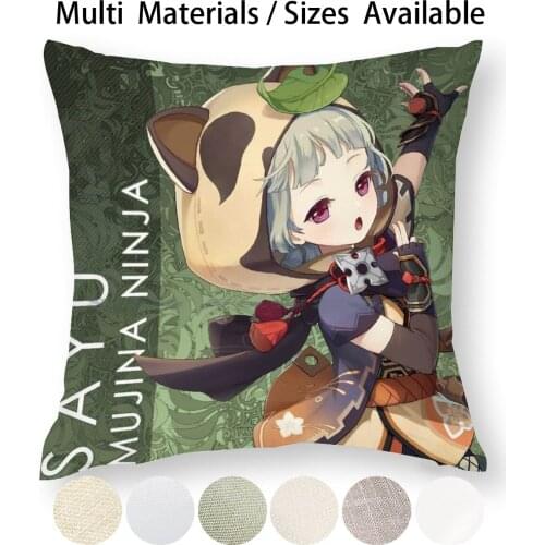 Sayu Genshin Impact Pillow Case Throw Pillow Cover Cotton Linen Flax Genshin Impact Sayu Anemo Sayu Mihoyo Creative Trending