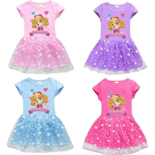 2021 New Paw Patrol Skirt Baby Girl Kawaii Clothes 3-8Yrs Girls Party Dance Anime Cartoon Cotton Skirt Children Clothing