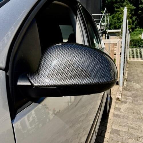 For VW Golf MK5 GTI Jetta 5 (bright black) carbon fiber Passat B6 B5.5 side mirror cover 2-piece Sharan Golf Plus Variant EOS