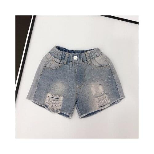 Summer Toddler Kid Baby Girls Shorts Stretch Ripped Jeans Destroyed Frayed Denim Shorts Hot Pants Costume Children Boys Pants