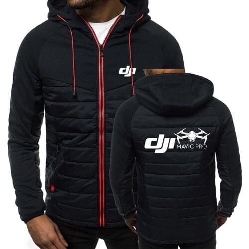 Fashion Spring Autumn Mens Dji Mavic Pilot Logo Hoodies for Print Hooded Jacket Zipper Warm Fleece Padded Men Popular Coats