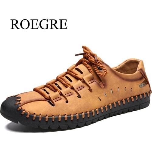 Plus Size 48 Men Sandals Quality Nubuck Leather Men Summer Shoes Classics Comfort Beach Sandals Hollow Men Shoes Foot Wear