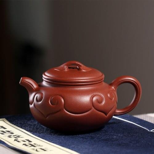 Yishuitang Yixing purple clay teapot Teapot Set full manual raw ore bottom trough cleaning pot antique Ruyi 215ml