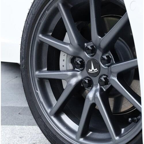 For Tesla Model 3 S X Wheel Hub Caps Hub Cover Screw Cap Kit Decorative Tires Cap Modification Accessories Car Emblem Badge