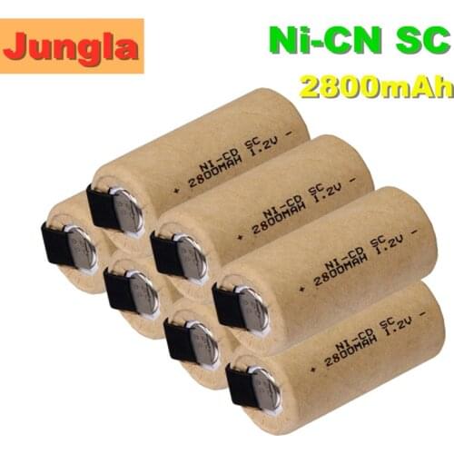 2-20pcs SC Nicd Batteries 1.2v 2800mah Sub C Ni-Cd Rechargeable Battery SC Batteria for Electric Screwdrivers Drills Power tools