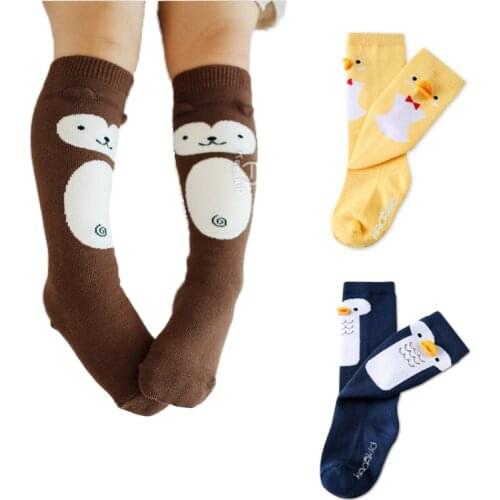 0-3 Yrs Baby Boy Girl Socks Cute Cartoon Animal Pattern Kids Cotton Sox Duck Monkey Penguin Newborn Infant Socks