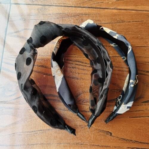 New designer imitation silk satin black hair bands fashion elastic brand headband comfortable elegant hair hoop headwear girls