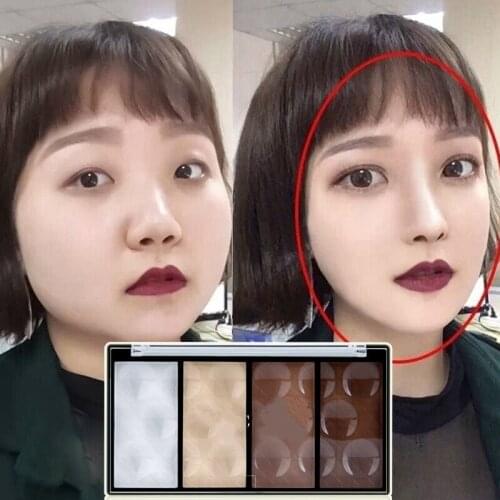 Makeup Professional 4 Colors Matte Bronzer Highlighter Powder Contour Palette Cheek V Face Decorate