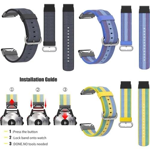 22mm nylon strap mens watch accessory for Garmin Fenix6Pro 5 Forerunner 935 945 S60 62 quick release bracelet watch wristband