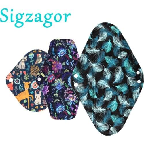 [Sigzagor]S M XL BAMBOO Cloth Menstrual Pad Mama Cloth Sanitary Reusable Washable Panty Liner Regular Overnight