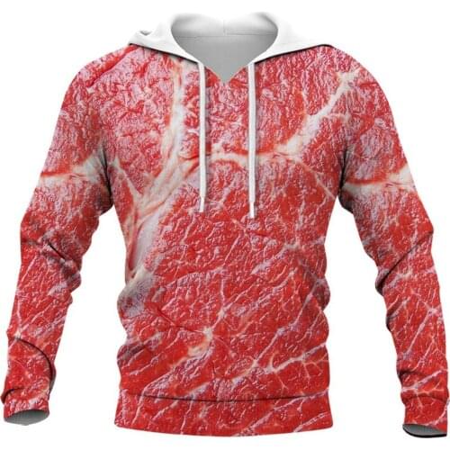 Five-Flowered Beef Men 3D Print Trend Food Harajuku Hip hop Sweatshirt Hoodies Men Women Streetwear Tops A945