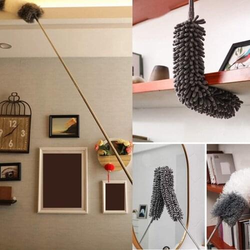 2 Microfiber Duster 1 Chenille Duster with 1 Extension Pole Bendable Washable for Cleaning Ceiling Fan Blinds Cobwebs
