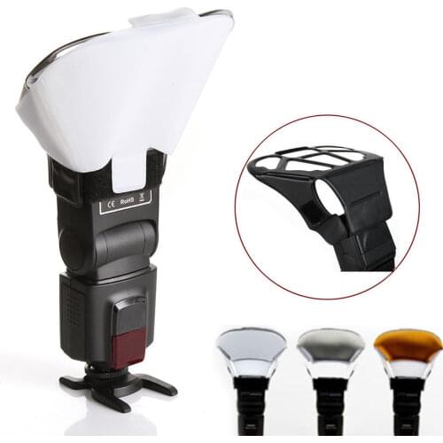 Universal 3 Color Flash Light Speedlite Diffuser Softbox Reflector for Canon Nikon Olympus Sony Yongnuo Flash Diffuser