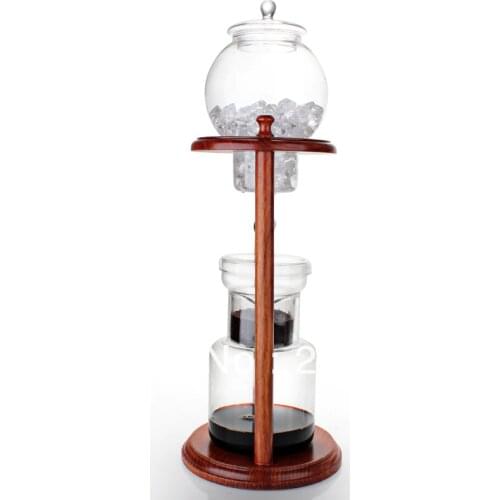 Water/ice drip coffee maker(best price and best quality),600cc ,rose wood pillar factory directly sale